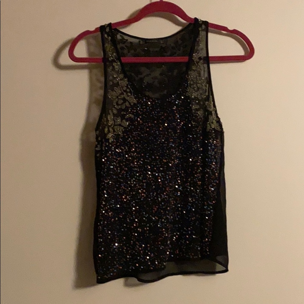 Embellished sequin tank